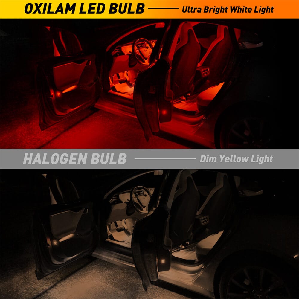 OXILAM 194 LED Bulbs Red Super Bright 168 2825 W5W T10 Interior Car Light  Bulbs Replacement for Dome Map Door Courtesy Step License Plate Tag Lights