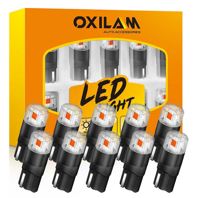 OXILAM 194 LED Bulbs 6000K White 168 2825 W5W T10 Interior Car