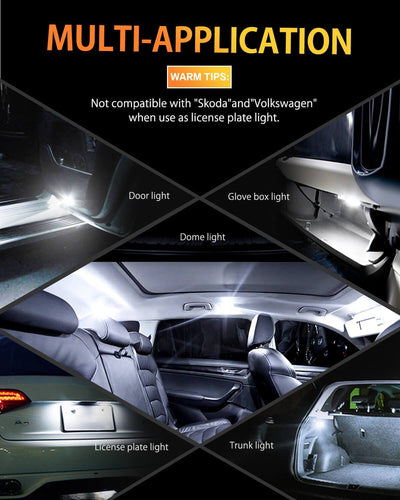 OXILAM 194 LED Bulbs 6000K White 168 2825 W5W T10 Interior Car Light B -  Oxilam