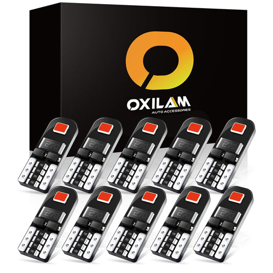 Oxilam OXILAM 194 LED Bulbs Super Bright Instrument Panel Dashboard T10 W5W 168 2825 LED Bulbs for Car Dome Map Door Courtesy License Plate Lights, Interior Lights, 10pcs