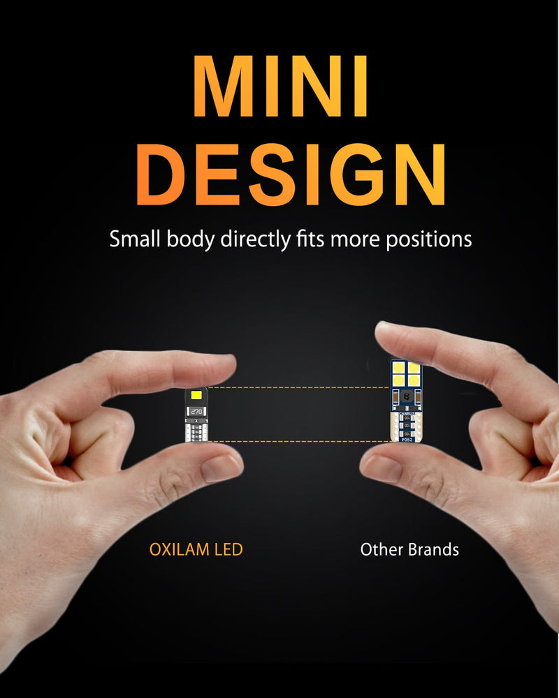 Oxilam OXILAM 194 LED Bulbs Super Bright Instrument Panel Dashboard T10 W5W 168 2825 LED Bulbs for Car Dome Map Door Courtesy License Plate Lights, Interior Lights, 10pcs