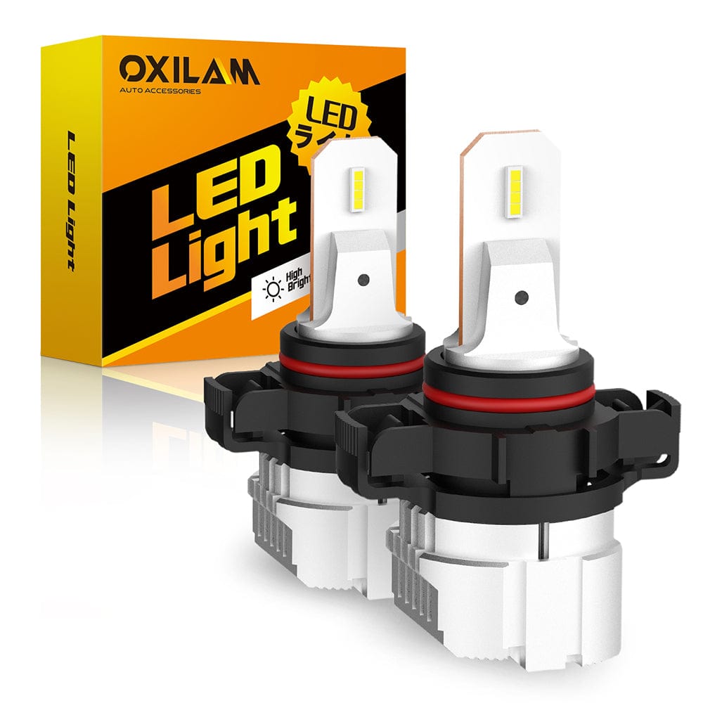 Oxilam Motor Vehicle Lighting OXILAM 5202 LED Fog Light Bulbs 350% Brighter 6500k Cool White CSP 5201 DRL PS19W 9009 12085 C1 PS24W FF Fog Lamp Replacement For Cars Trucks IP65 Waterproof Pack Of 2