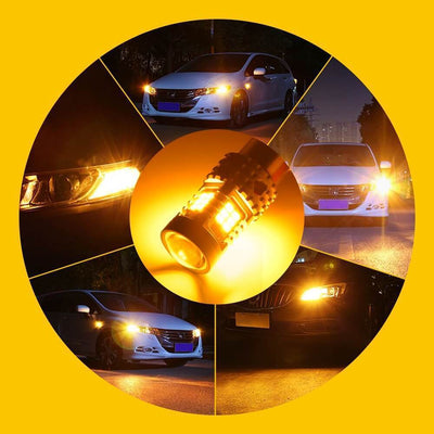 Oxilam OXILAM 7440 LED Bulbs Amber Yellow 2800LM for Turn Signal Lights with Build-in Load Resistor CANBUS Error Free T20 7440NA 7441 W21W WY21W Blinker Bulb Replacement (2PCS)