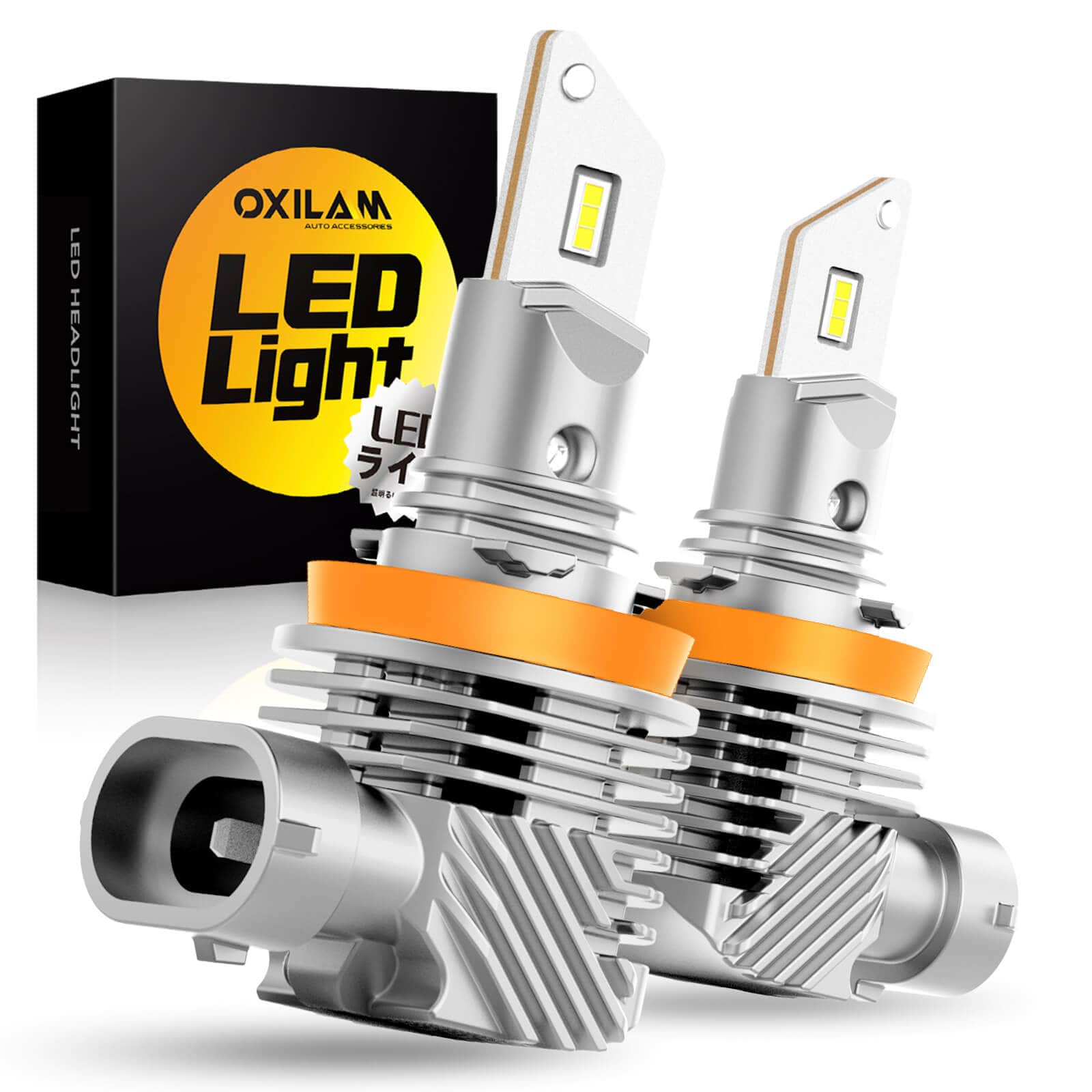 OXILAM H11 LED Headlight Bulbs, 13000LM 6000K White Super Bright LED C -  Oxilam
