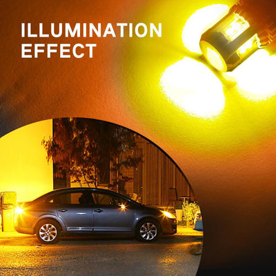 OXILAM Turn Signal Light 1156 LED Bulbs Amber Yellow 2200K Extremely Bright BA15S 1141 1003 7506 LED Bulbs with High Power 12pcs 3020SMD Chipsets, 2 Pack